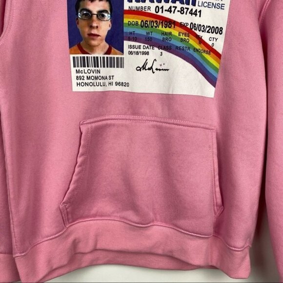 Superbad McLovin Drivers License Womens M Long Sleeve Hoodie Funny Sweater - Picture 4 of 6